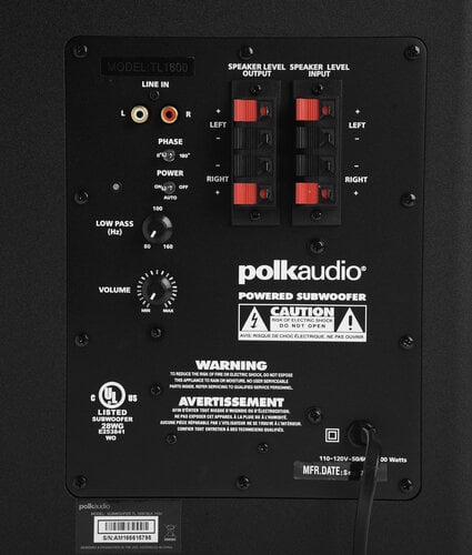 Polk TL1600 speaker Handleiding