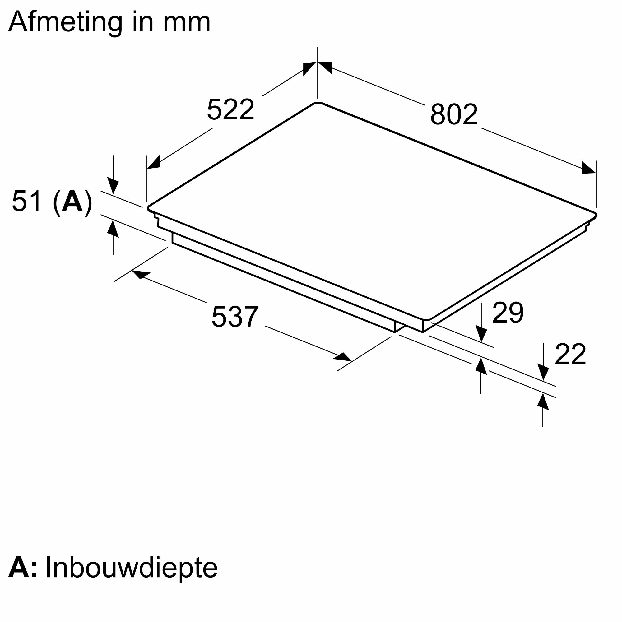 Siemens Tweedekans - iQ500 Inductiekookplaat 80 cm Zwart, opbouwmontage zonder rand ED851HWB1MB kookplaat Handleiding